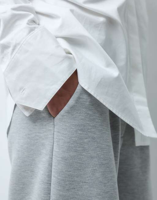 ASOS DESIGN jogger ajusté en tissu effet scuba gris chiné, 5 de 5