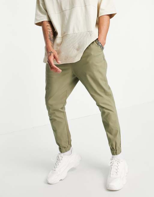 ASOS DESIGN - Jogger  ajusté style chino - Kaki