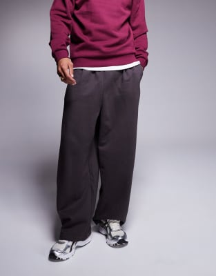 ASOS DESIGN - Jogger ample en tissu épais - Marron foncé - view 1