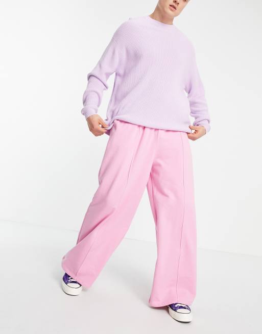 ASOS DESIGN - Jogger ample oversize à nervures - Rose