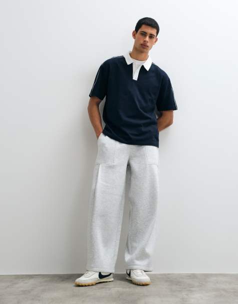 ASOS DESIGN jogger ballon oversize avec poches cargo et détails de plis en gris chiné - view 1