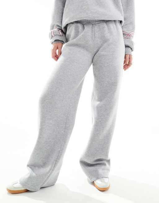 ASOS DESIGN jogger co ord with bow detail in grey marl