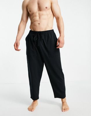 Pyjamas Jogger confort décontracté à entrejambe bas - Noir