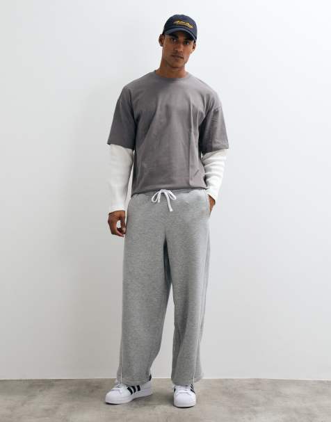 ASOS DESIGN jogger coupe cocon avec passepoil en gris chiné - view 1