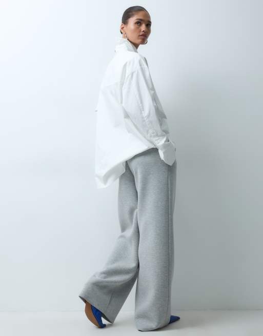 ASOS DESIGN jogger de sastre en tejido gris jaspeado tipo neopreno, 3 de 5