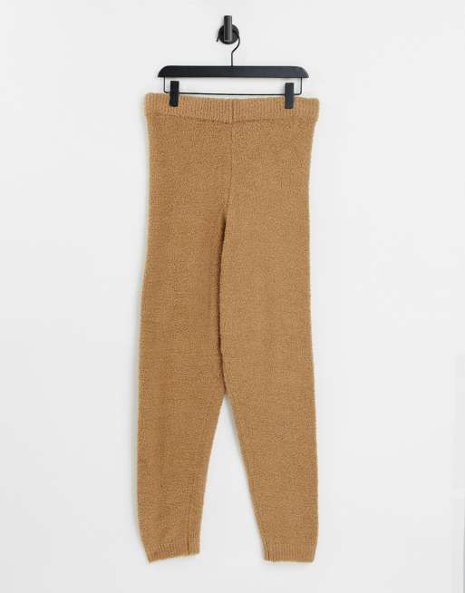 ASOS DESIGN - Jogger d'ensemble en maille bouclée texturée - Camel