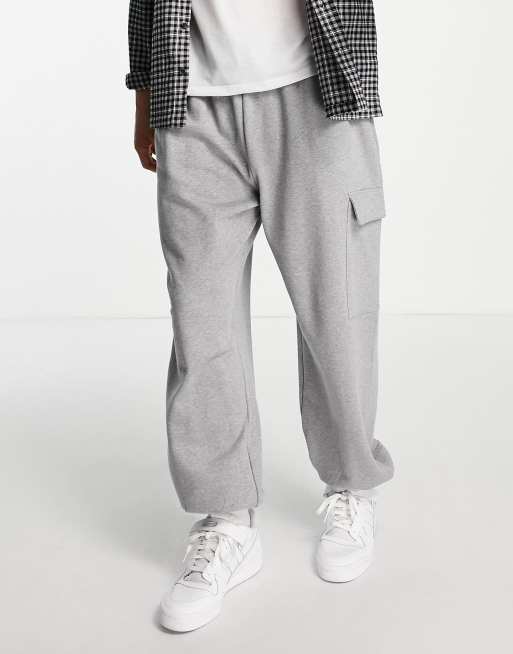 ASOS DESIGN - Jogger d'ensemble oversize à poche cargo - Gris chiné - GREY