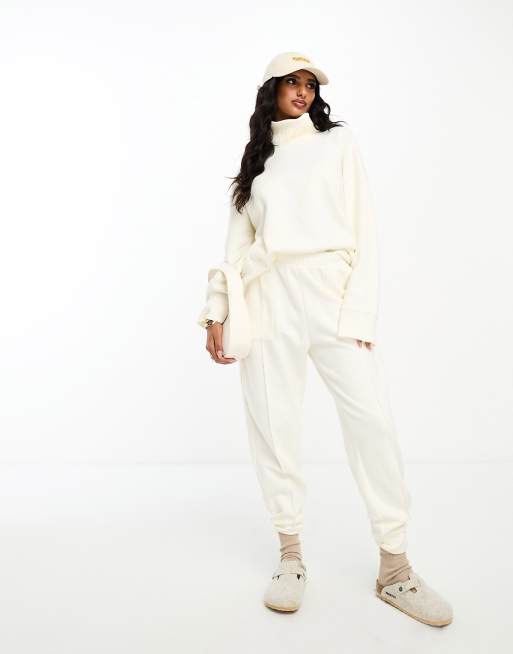 ASOS DESIGN Jogger d ensemble ultra doux surpiq res Blanc hivernal