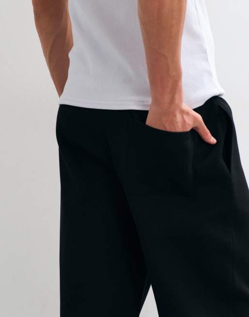 ASOS DESIGN jogger droit en tissu style scuba noir, 4 de 5
