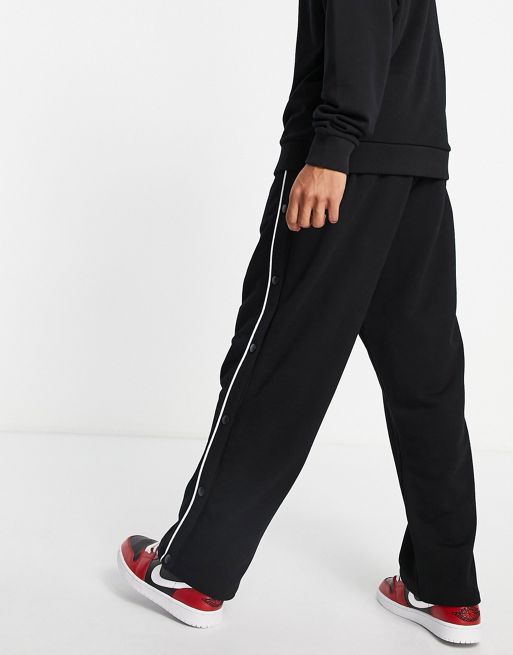 ASOS - Pantalon de jogging coupe droite avec boutons-pression sur le côté -  Noir