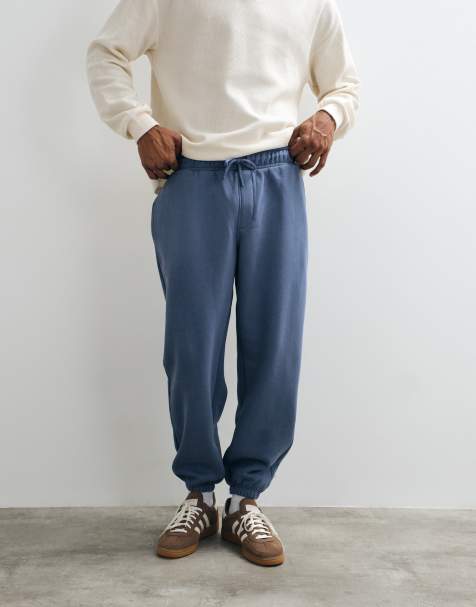 ASOS DESIGN jogger essenziali con fondo risvoltato in blu - view 1