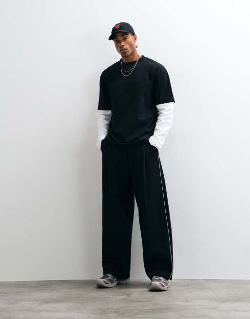 ASOS DESIGN jogger extragrande tipo balloon con pinza y vivo en mezcla de poliéster y algodón, 1 de 5