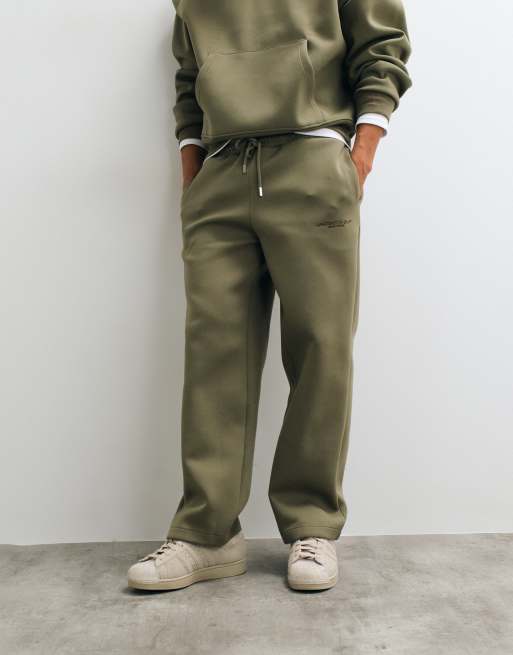 ASOS DESIGN jogger large en tissu style scuba avec broderie vert olive, 4 de 5