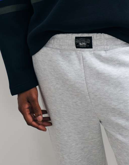 ASOS DESIGN jogger met wijde pijpen en geweven tab in lichtgrijs, 2 van 5