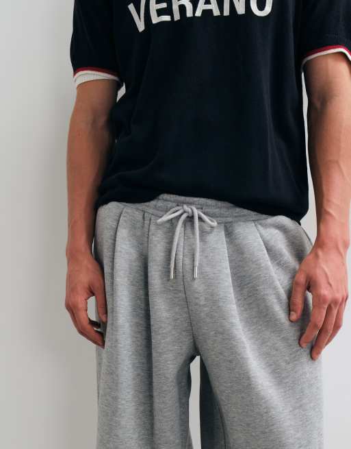 ASOS DESIGN Jogger mit doppelter Bundfalte in Graumeliert, 2 von 5