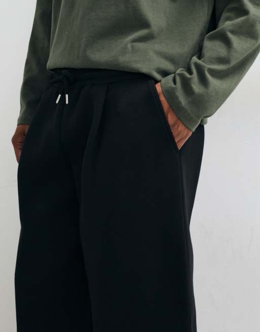 ASOS DESIGN jogger oversize à jambes ballon en tissu style scuba avec plis noir, 4 de 5