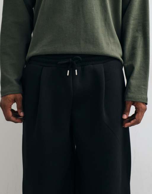ASOS DESIGN jogger oversize à jambes ballon en tissu style scuba avec plis noir, 5 de 5