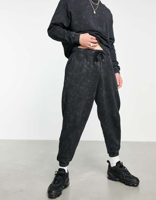ASOS DESIGN -  Jogger oversize d'ensemble - Noir délavé
