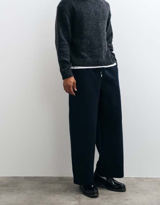 ASOS DESIGN jogger oversize effetto balloon in tessuto scuba blu navy, 2 di 5