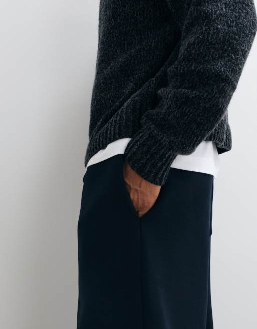 ASOS DESIGN jogger oversize effetto balloon in tessuto scuba blu navy, 4 di 5