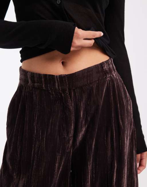 ASOS DESIGN jogger sartoriale in velluto stropicciato marrone, 3 di 5
