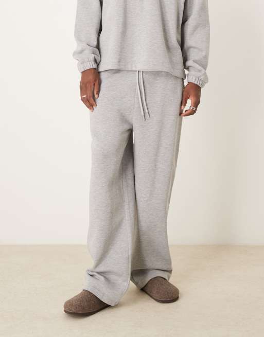 ASOS DESIGN - Joggers a fondo ampio grigio mélange in coordinato, 5 di 5
