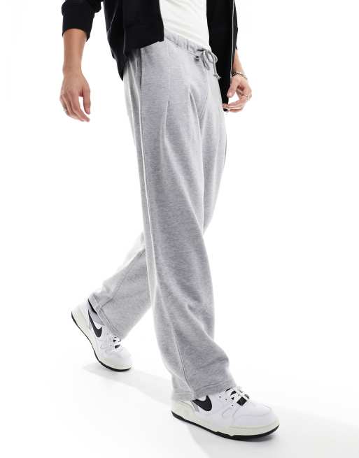 ASOS DESIGN - Joggers a fondo ampio grigio mélange, 4 di 5