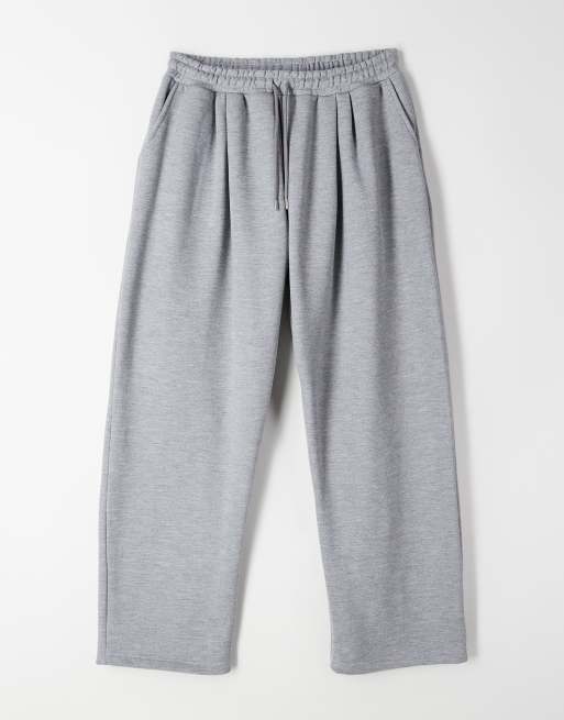 ASOS DESIGN - Joggers a fondo ampio in piqué color grigio mélange