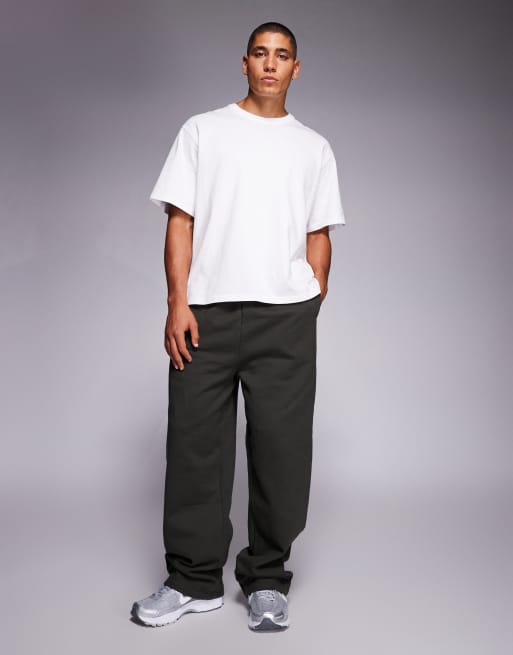 ASOS DESIGN - Joggers a fondo ampio premium pesanti da 400 g/m² verdi, 2 di 5