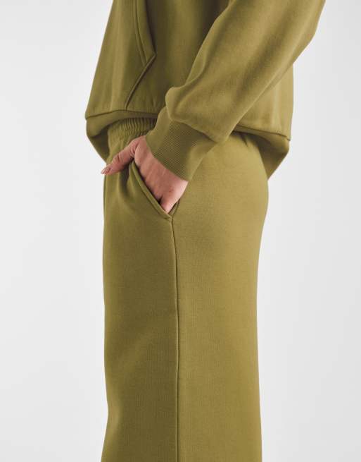 ASOS DESIGN - Joggers a fondo ampio verdi con interno spazzolato, 3 di 5