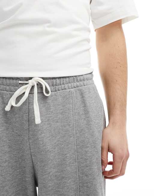 ASOS DESIGN - Joggers a fondo super ampio con rovescio a ricci color grigio mélange, 2 di 5
