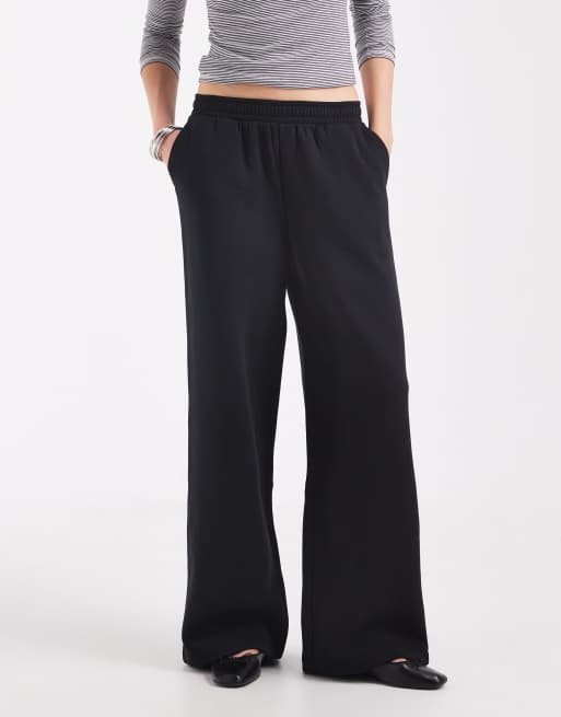 ASOS DESIGN joggers a gamba larga in brushback neri, 2 di 5
