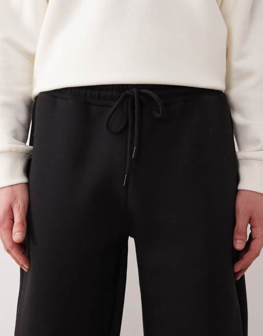 ASOS DESIGN - Joggers a palloncino in tessuto scuba pesante neri, 5 di 5