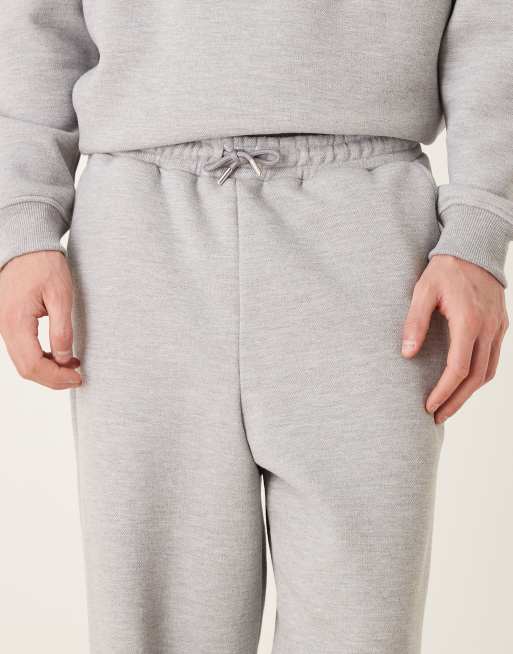 ASOS DESIGN - Joggers affusolati comodi grigio mélange in piqué con rovescio spazzolato, 4 di 5