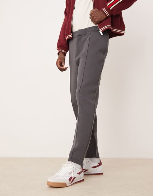 ASOS DESIGN - Joggers affusolati eleganti grigi in tessuto effetto scuba, 3 di 5