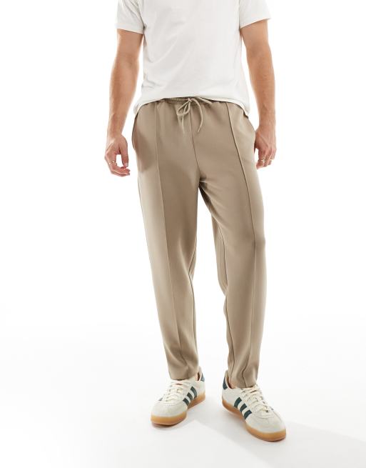 ASOS DESIGN - Joggers affusolati greige in tessuto scuba