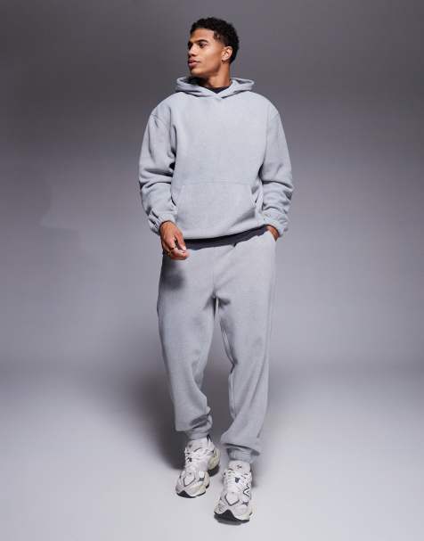 ASOS DESIGN - Joggers affusolati in pile grigio mélange - view 1