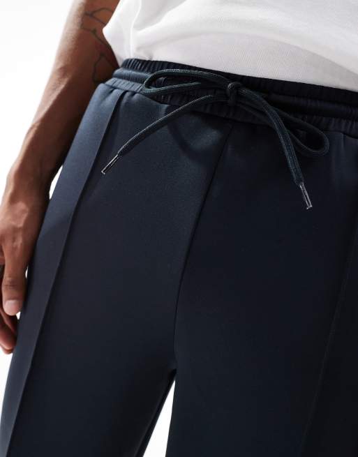 ASOS DESIGN - Joggers affusolati in tessuto effetto scuba blu navy, 2 di 5