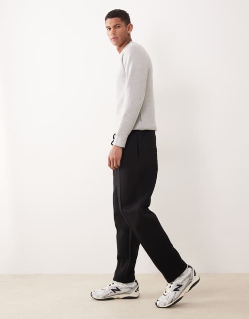 ASOS DESIGN - Joggers affusolati in tessuto pesante effetto scuba neri, 3 di 5