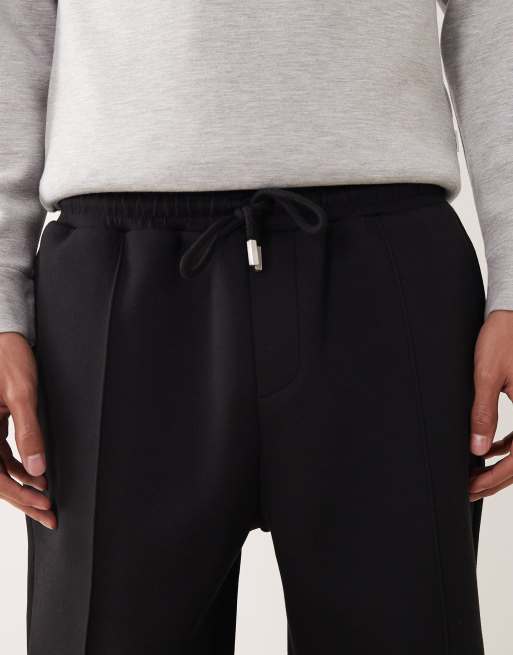 ASOS DESIGN - Joggers affusolati in tessuto pesante effetto scuba neri, 4 di 5