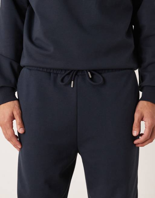 ASOS DESIGN - Joggers affusolati morbidi al tatto blu navy in coordinato, 4 di 5