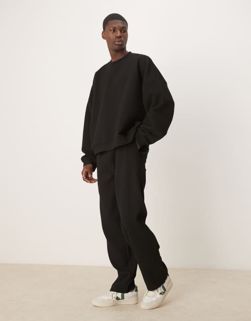 ASOS DESIGN - Joggers affusolati neri plissé in coordinato