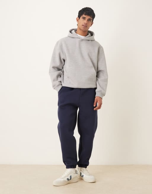 ASOS DESIGN - Joggers affusolati pesanti blu navy in tessuto stile scuba, 2 di 5