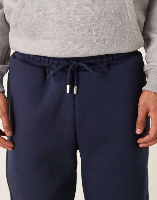 ASOS DESIGN - Joggers affusolati pesanti blu navy in tessuto stile scuba, 5 di 5