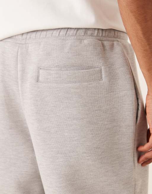 ASOS DESIGN - Joggers affusolati pesanti grigio mélange in tessuto stile scuba, 4 di 5