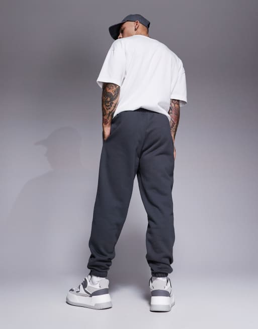 ASOS DESIGN - Joggers affusolati premium pesanti 400 gsm nero slavato, 3 di 5