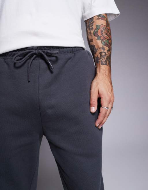 ASOS DESIGN - Joggers affusolati premium pesanti 400 gsm nero slavato, 4 di 5
