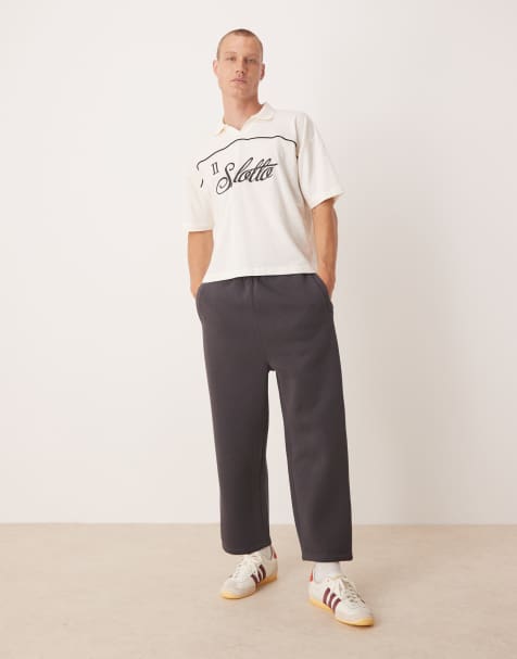 ASOS DESIGN - Joggers antracite a fondo ampio taglio corto - view 1