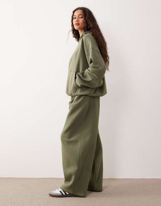 ASOS DESIGN - Joggers bombati color kaki in coordinato