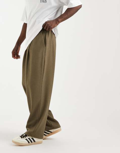 ASOS DESIGN - Joggers comodi affusolati verdi in tessuto seersucker testurizzato - view 1